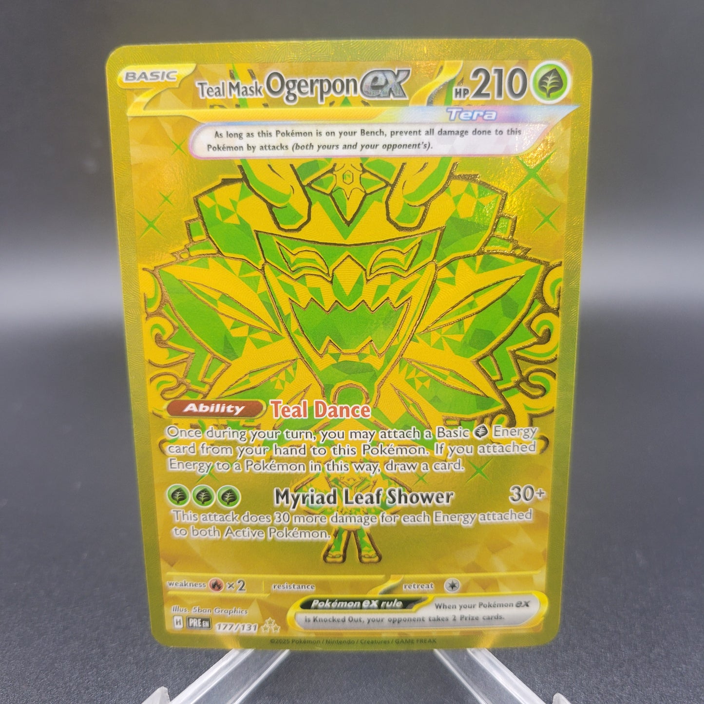 Pokémon TCG: 2025 Teal Mask Ogerpon ex 177/131 SV: Prismatic Evolutions Gold7