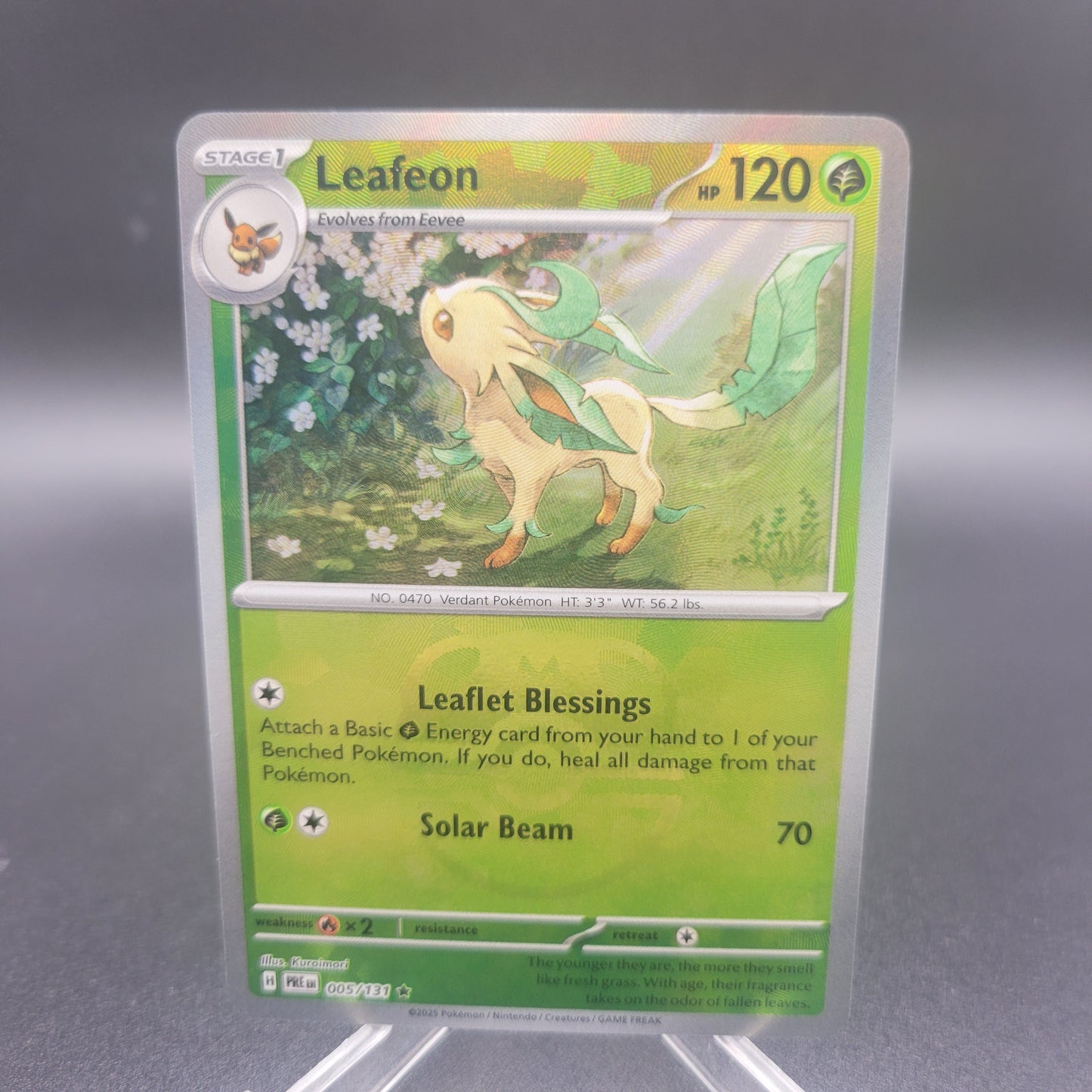 Pokémon TCG: 2025 Leafeon Master Ball 005/131 SV: Prismatic Evolutions