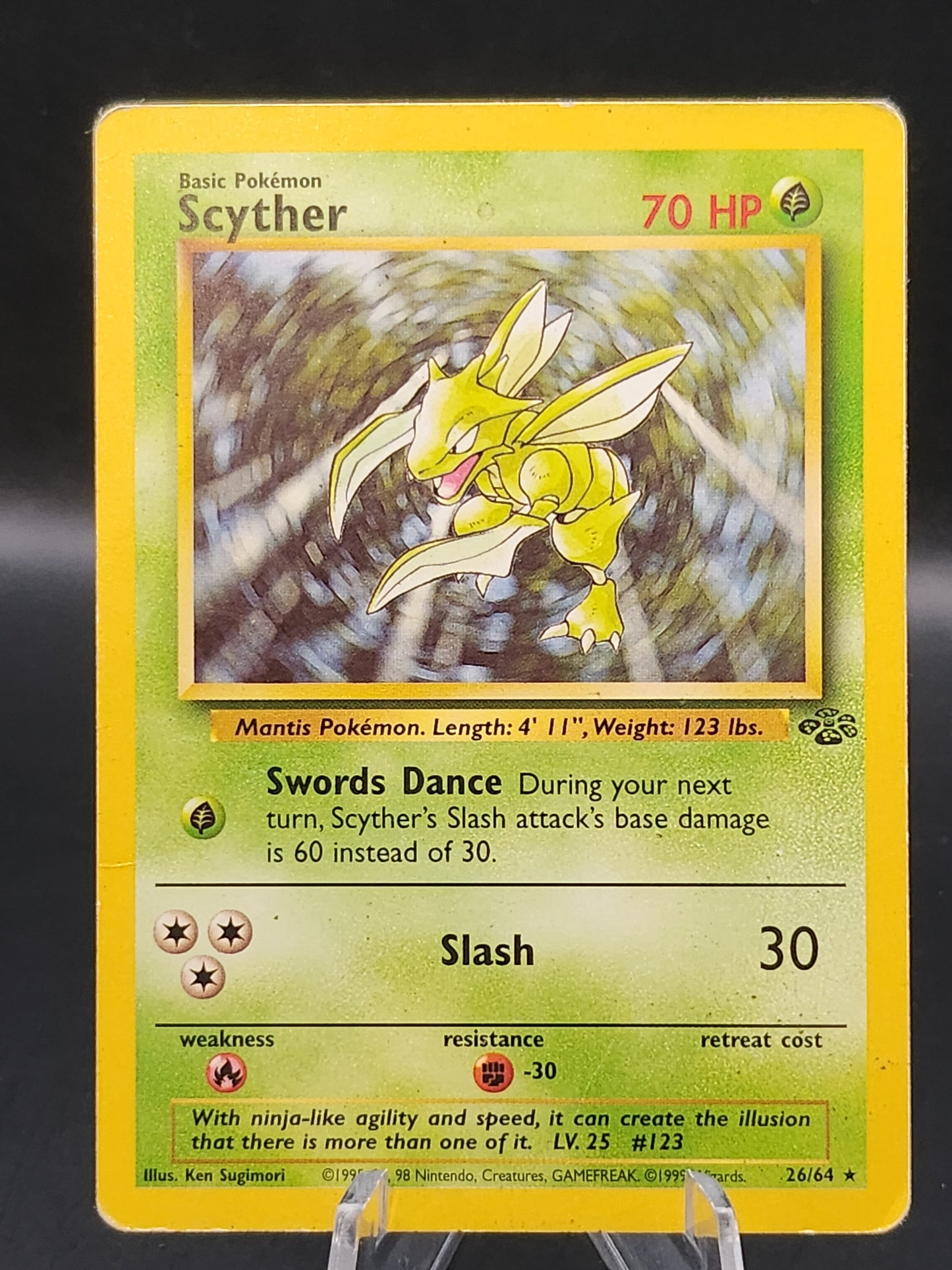 Pokémon TCG: 1999 Scyther 26/64 Jungle (Damaged)
