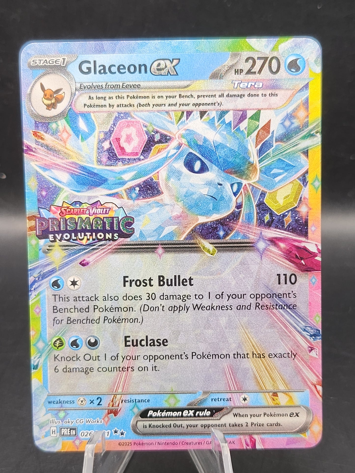 Pokémon TCG: 2025 Glaceon ex 026/131 SV: Prismatic Evolutions Stamped Promo