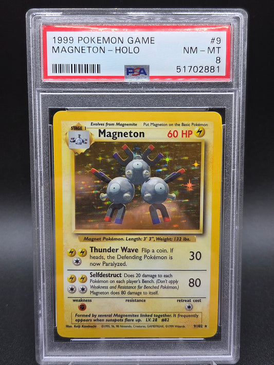 PSA 8 Pokémon TCG: 1999 Magneton 9/102 Fossil Holo