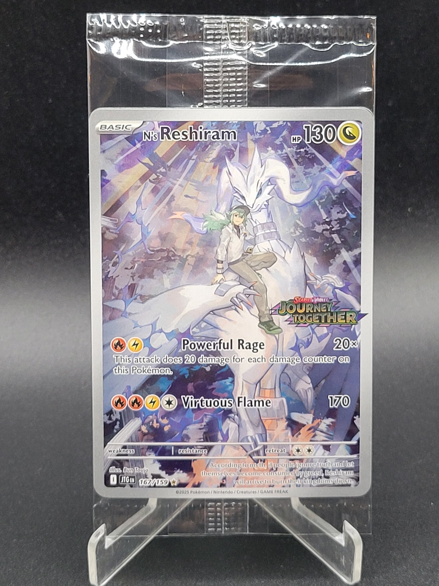 Pokémon TCG: 2025 N's Reshiram 167/159 SV: Journey Together Stamped Promo Sealed