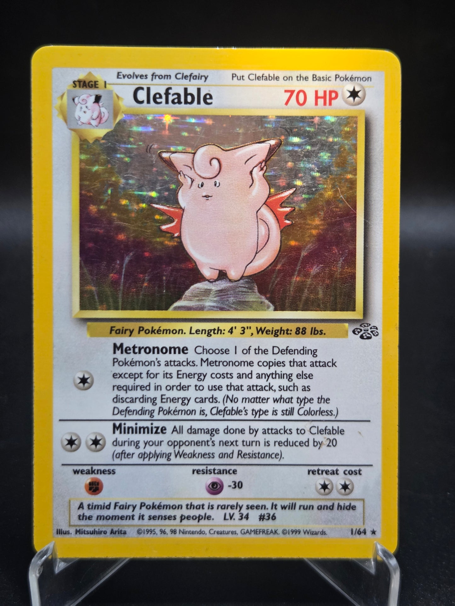 Pokémon TCG: 1999 Clefable 1/64 Jungle Holo