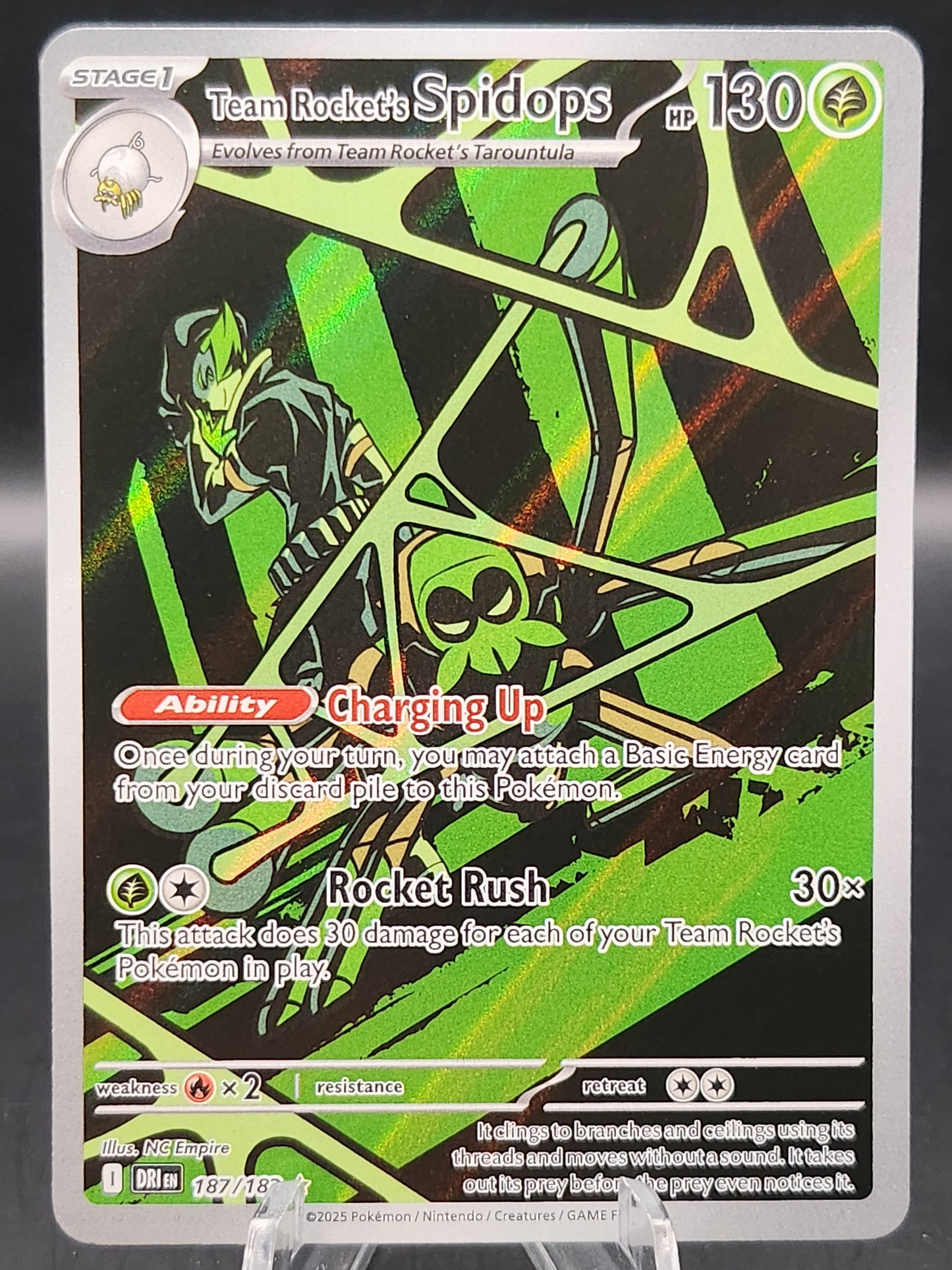 Pokémon TCG: 2025 Team Rocket's Spidops 187/182 SV: Destined Rivals