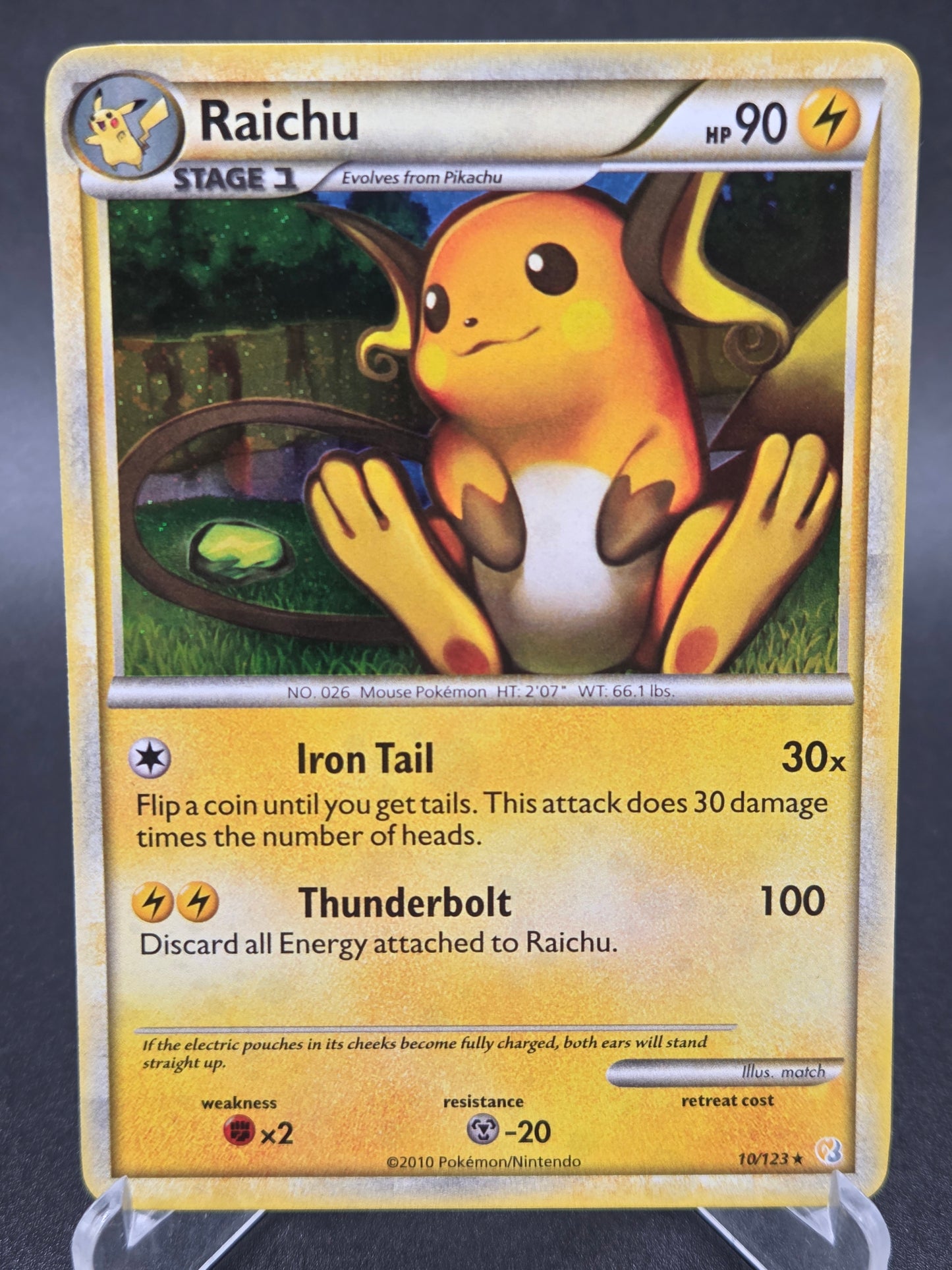 Pokémon TCG: 2010 Raichu 10/123 HeartGold SoulSilver Holo