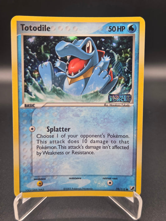 Pokémon TCG: 2005 Totodile 78/115 - Unseen Forces Reverse Holofoil