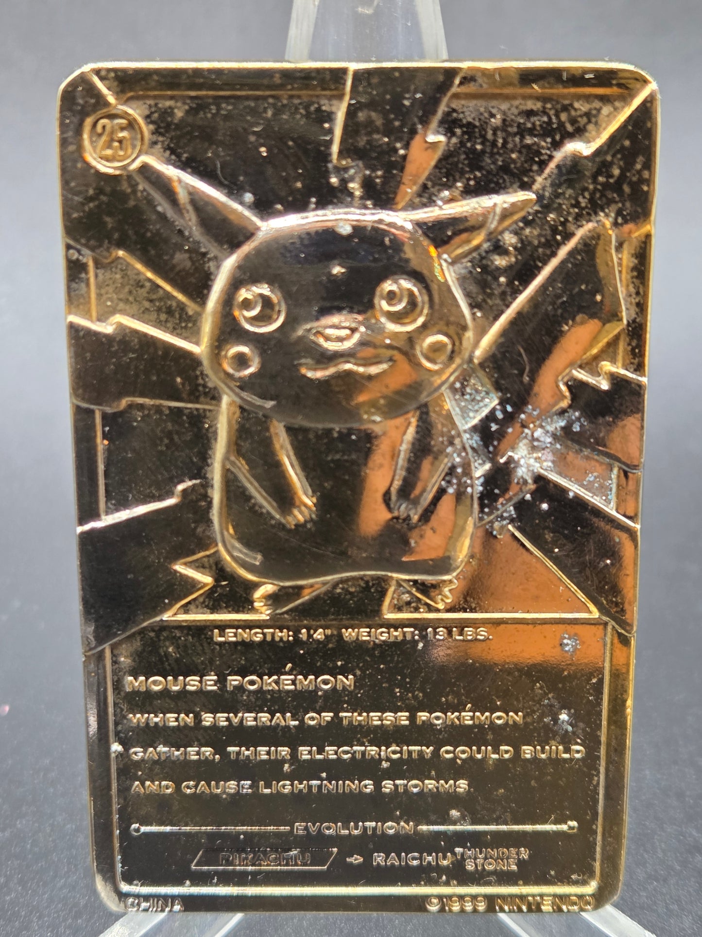 Pokémon TCG: 1999 Gold Plated Pikachu - Burger King Vintage