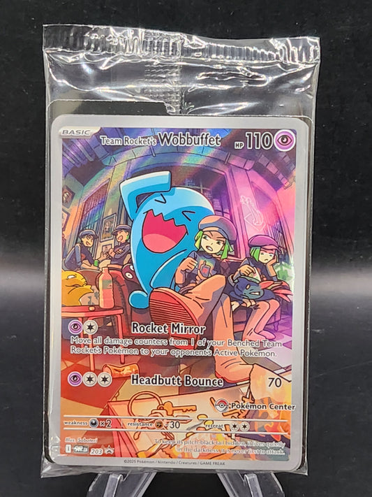 Pokémon TCG: 2025 Team Rocket's Wobbuffet 203 SVP: Destined Rivals Pokemon Center ETB Promo Sealed