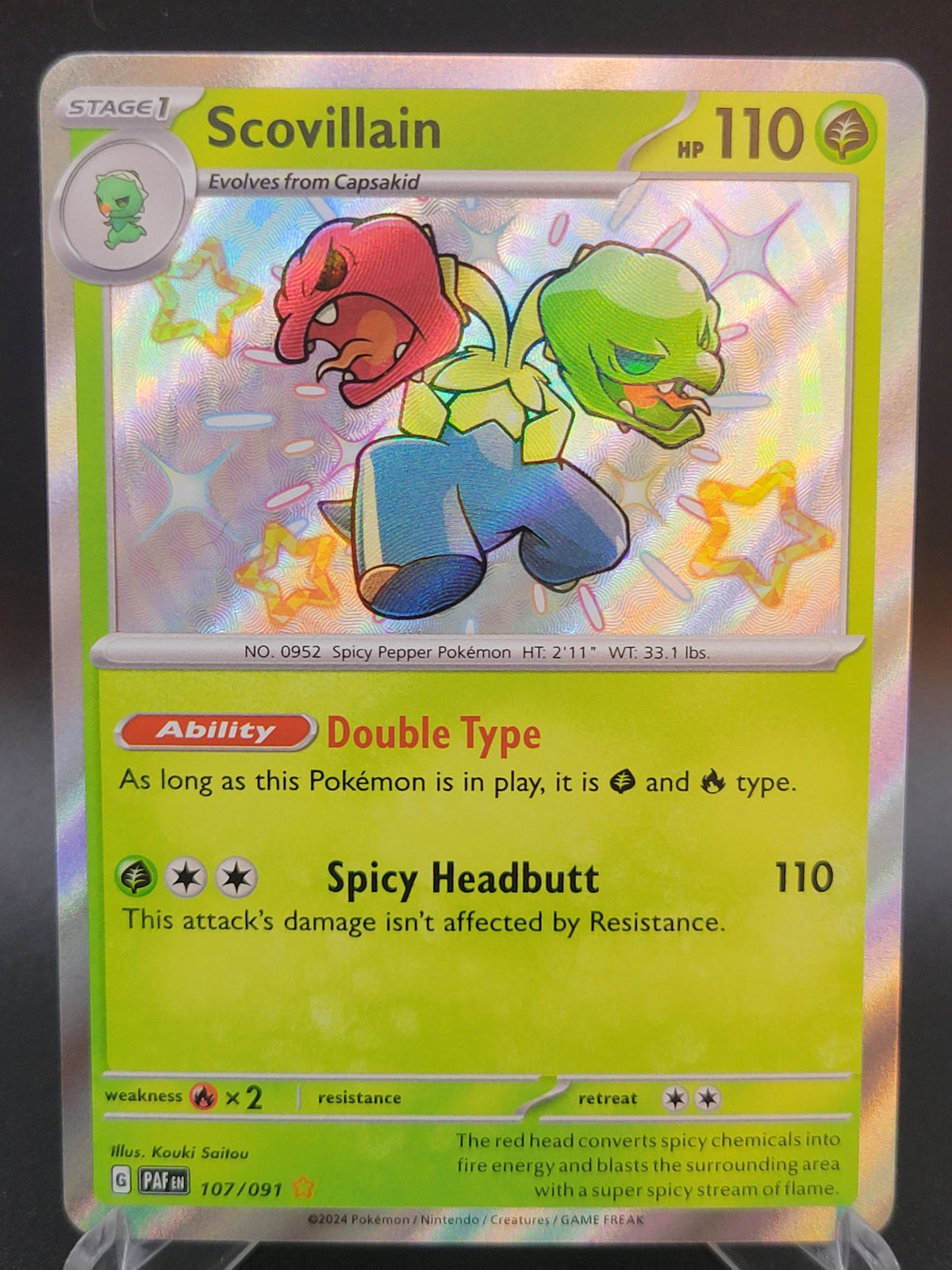 Pokémon TCG: 2024 Scovillain 107/091 S&V Paldean Fates Baby Shiny