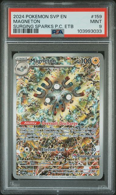 PSA 9 Pokémon TCG: 2024 Magneton #159 SV: Surging Sparks Pokémon Center Promo