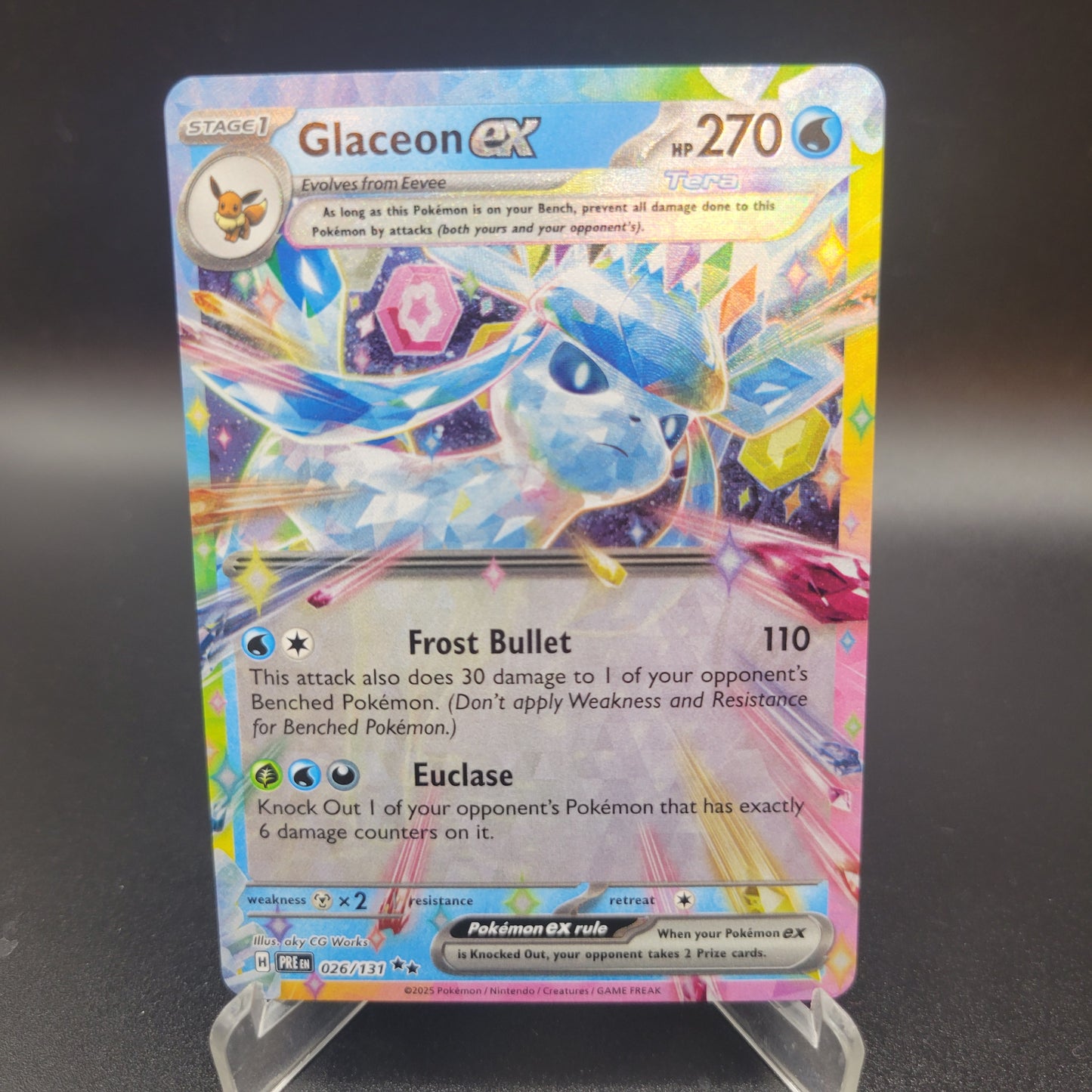 Pokémon TCG: 2025 Glaceon ex 026/187 SV: Prismatic Evolutions