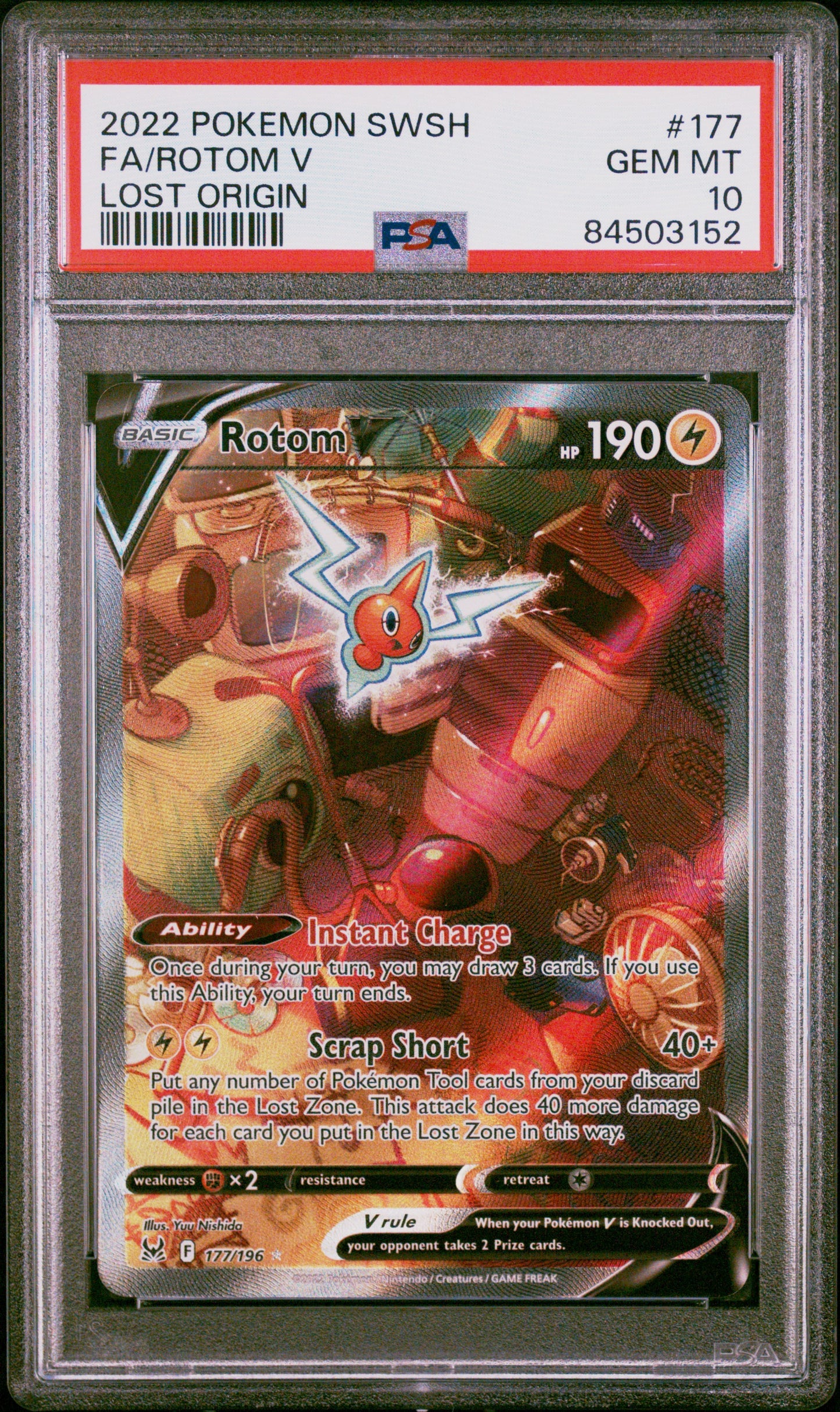 PSA 10 Pokémon TCG: 2022 Rotom V 177/196 - Lost Origin