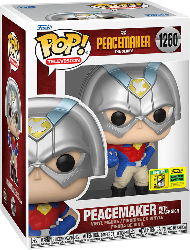 Funko PoP! Peacemaker The Series: Peacemaker with Peace Sign 1260 (2022 San Diego Comic Con Limited Edition)