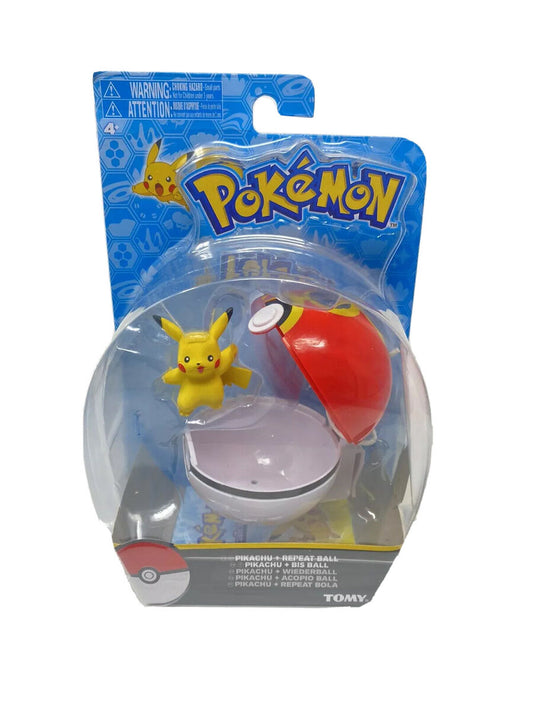 Pokemon: TOMY - Clip 'N' Go Pikachu & Repeat Ball Figure Set [Waving]