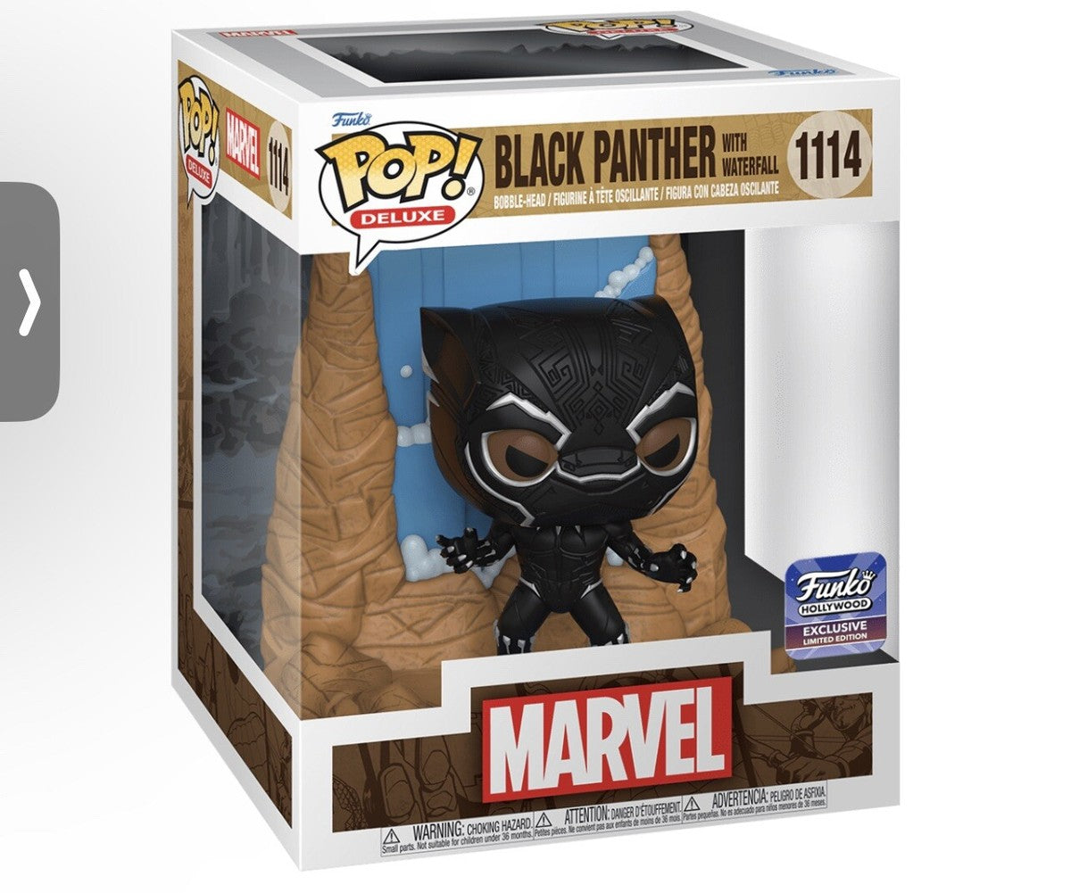 Funko PoP! Deluxe: Black Panther with Waterfall 1114 (Funko Hollywood Exclusive)