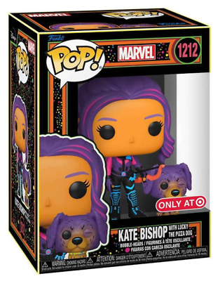 Funko PoP! Marvel: Kate Bishop with Lucky the Pizza Dog (Blacklight) 1212 (Target Exclusive)