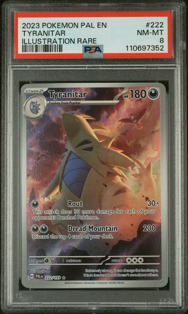 PSA 8 Pokémon TCG: 2023 Tyranitar - 222/193 - SV02: Paldea Evolved