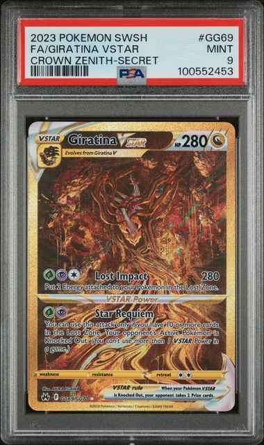 PSA 9 Pokémon TCG: 2023 Giratina VSTAR GG69/GG70 Crown Zenith Secret