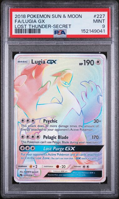 PSA 9 Pokemon TCG: Lugia GX 227/214 Lost Thunder