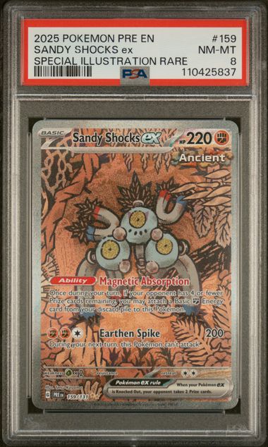 PSA 8 Pokemon TCG: 2025 Sandy Schocks ex 159/131 - Prismatic Evolutions