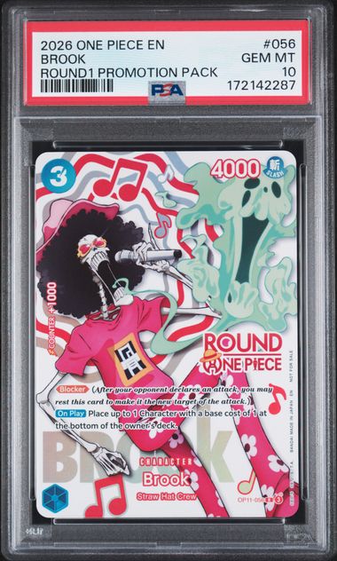 PSA 10 One Piece TCG: Brook (Round 1 Promo) - One Piece Promotion Cards (OP-PR)