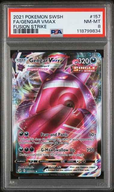 2021 POKEMON SWORD & SHIELD FUSION STRIKE #157 FA/GENGAR VMAX FUSION STRIKE
