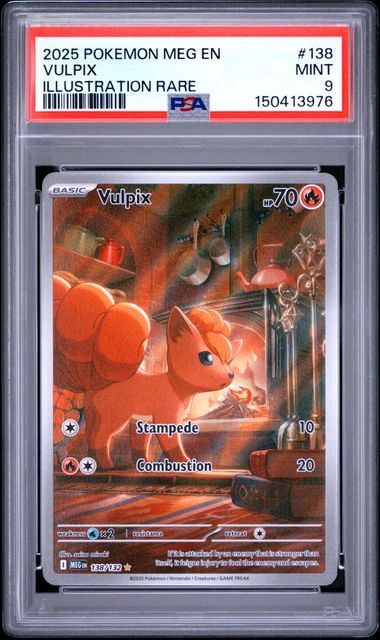 PSA9 Pokémon TCG: 2025 POKEMON MEG EN-MEGA EVOLUTION #138 VULPIX ILLUSTRATION RARE