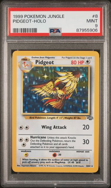PSA 9 Pokémon TCG: 1999 Pidgeot 8/64 Jungle Unlimited Holo