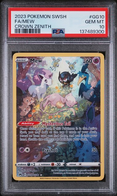 PSA 10 Pokémon TCG: 2023 Mew GG10/GG70 S&S: Crown Zenith