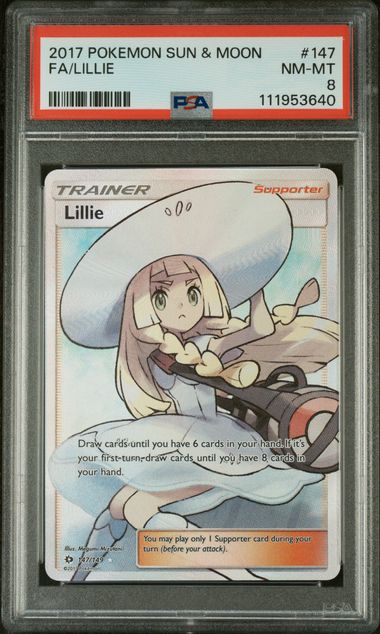 PSA 8 Pokémon TCG: 2017 Lillie 147/149 Sun & Moon Base Set Ultra Rare Full Art