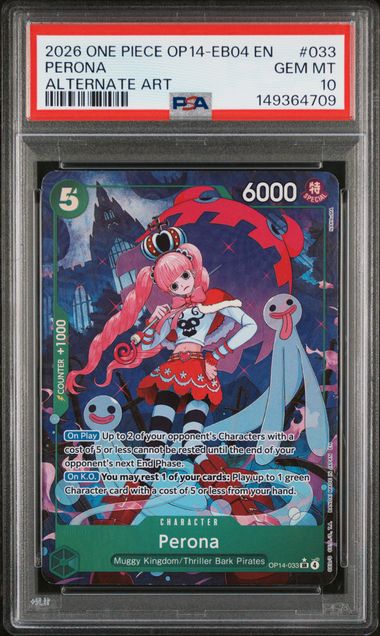 PSA 10 One Piece TCG: 2026 Perona - OP14-EB04 - The Azure Sea's Seven
