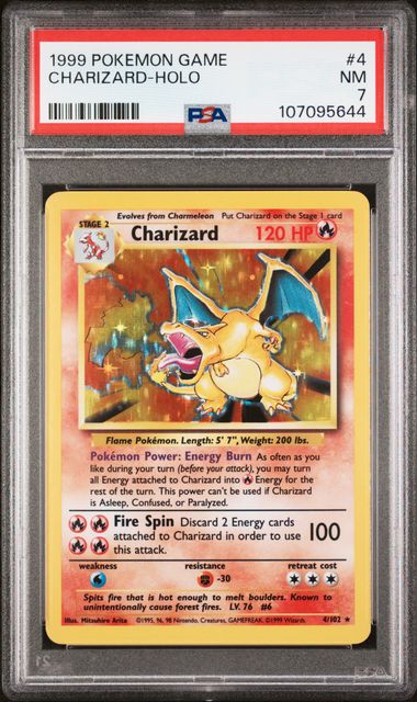 PSA 7 Pokémon TCG: 1999 Charizard 4/102 Base Set Holo
