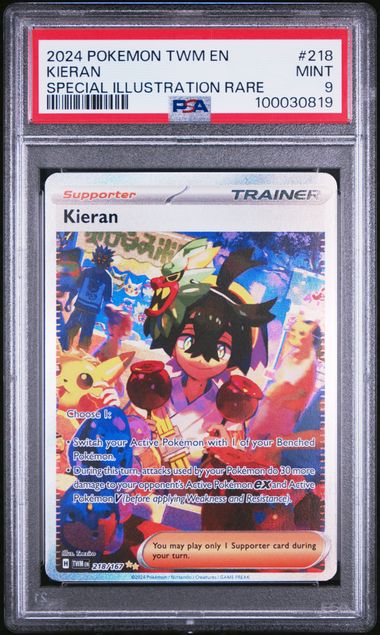 PSA 9 Pokémon TCG: 2024 Kieran 218/167 SV: Twilight Masquerade