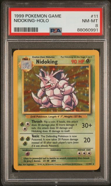 PSA 8 Pokémon TCG: 1999 Nidoking 11/102 Base Set Holo
